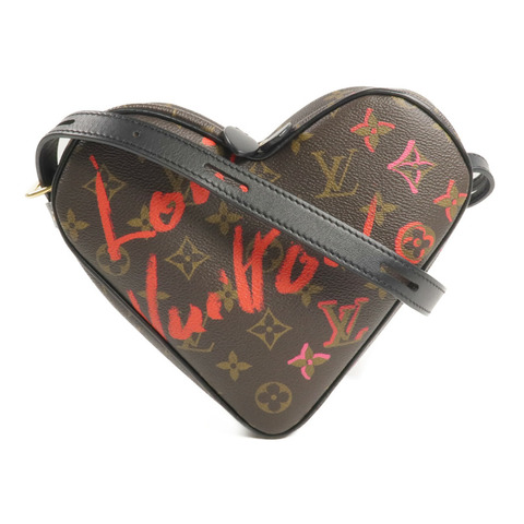 LOUIS VUITTON Monogram Sac Coeur Fall In Love金扣肩背袋棕色
