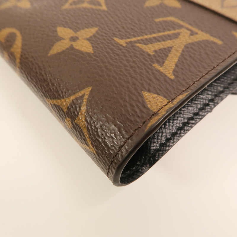 LOUIS VUITTON Monogram/Monogram Reverse Victorine Wallet金扣錢包棕色-13