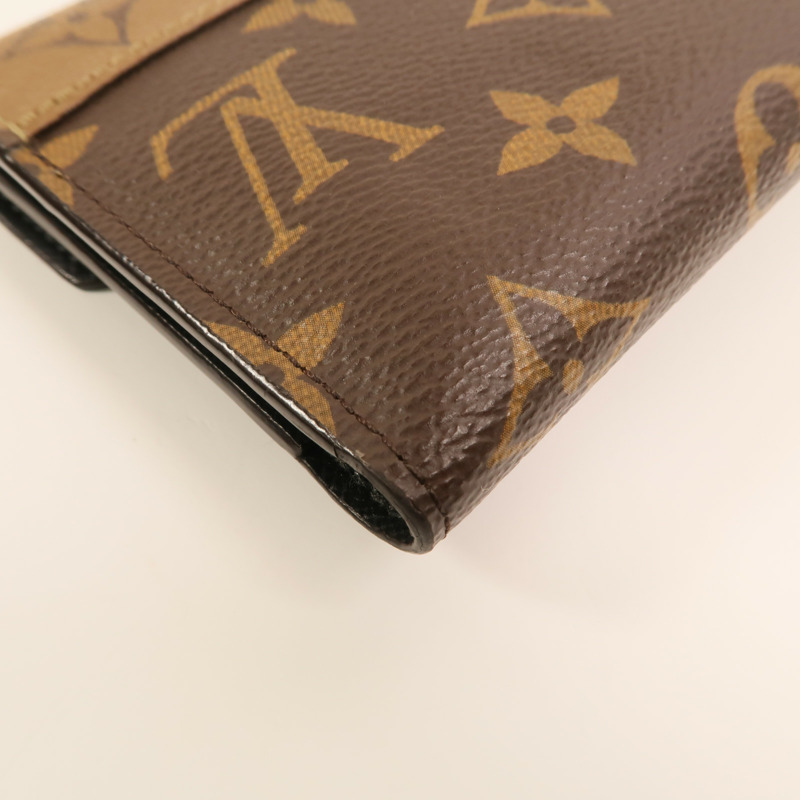 LOUIS VUITTON Monogram/Monogram Reverse Victorine Wallet金扣錢包棕色-14