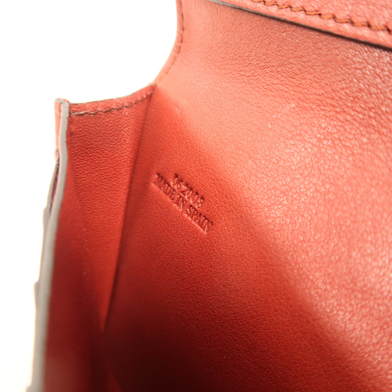 LOEWE 牛皮皮革Large Vertical Wallet銀扣長錢包-8