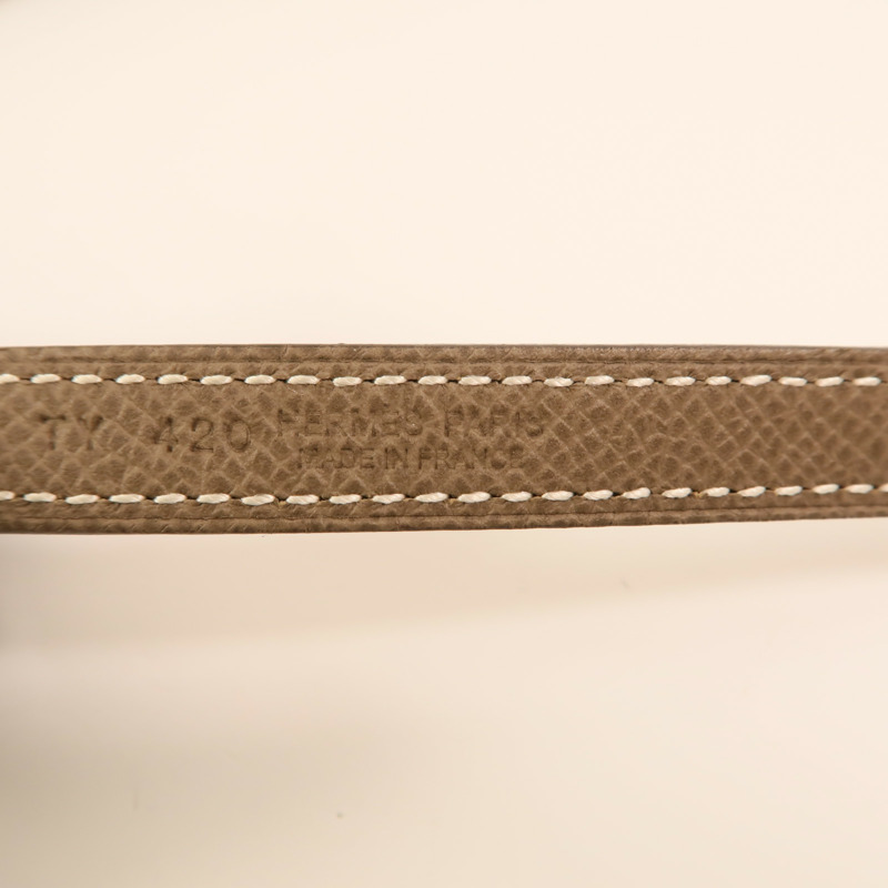 HERMES Epsom/Swift皮革H Belt金扣皮帶Etoupe/Noir-4