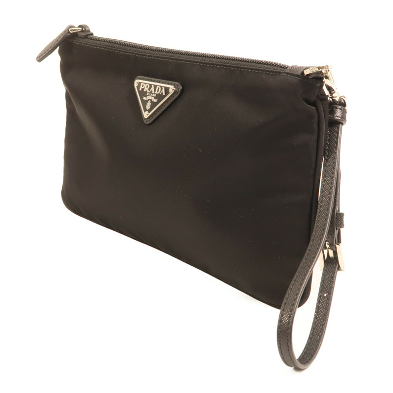 PRADA 尼龍Pouch銀扣手拿包-2