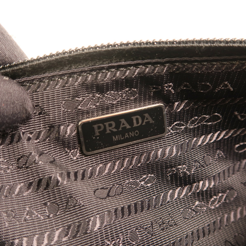 PRADA 尼龍Pouch銀扣手拿包-5