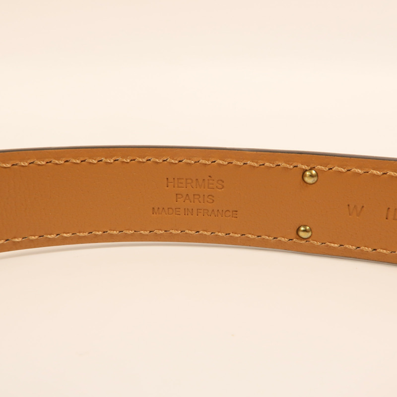 HERMES Epsom皮革Kelly 18 Belt金扣皮帶Gold-4