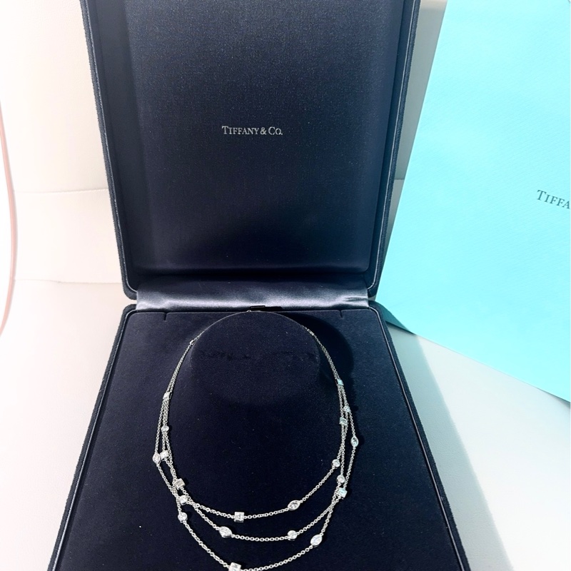 Tiffany蒂芙尼 高級珠寶 白金滿天星Trible項鍊-0