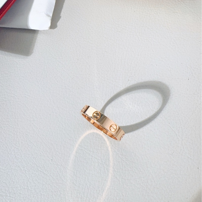 Cartier卡地亞 love系列 18K黃金窄版戒指，53碼-5