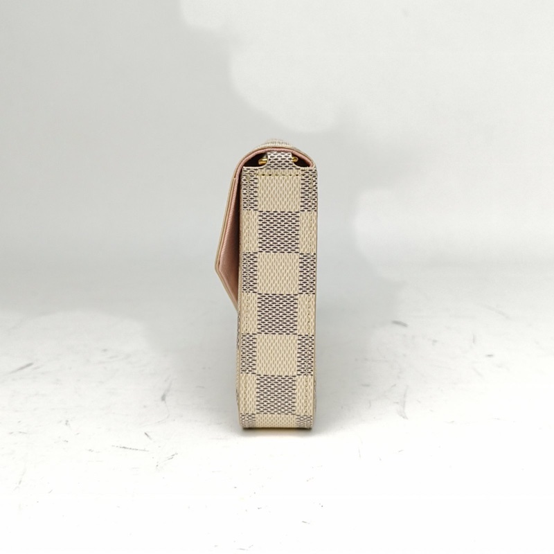 LOUIS VUITTON POCHETTEFELICIE三合一鏈條包白棋格PVC2016-1