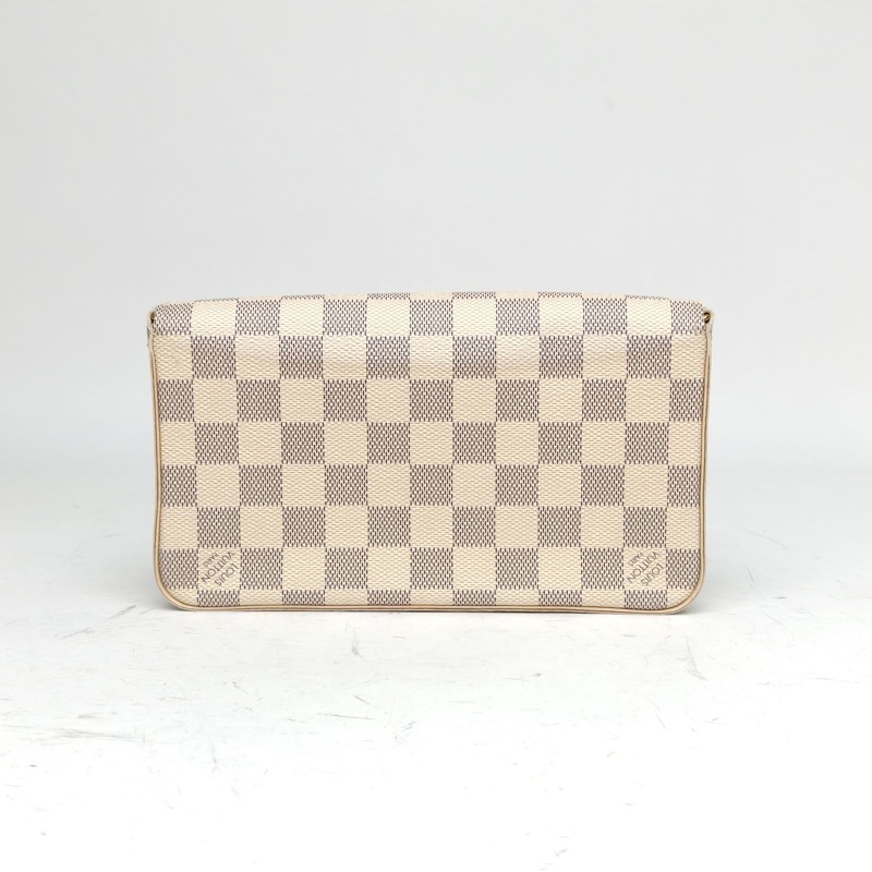 LOUIS VUITTON POCHETTEFELICIE三合一鏈條包白棋格PVC2016-2