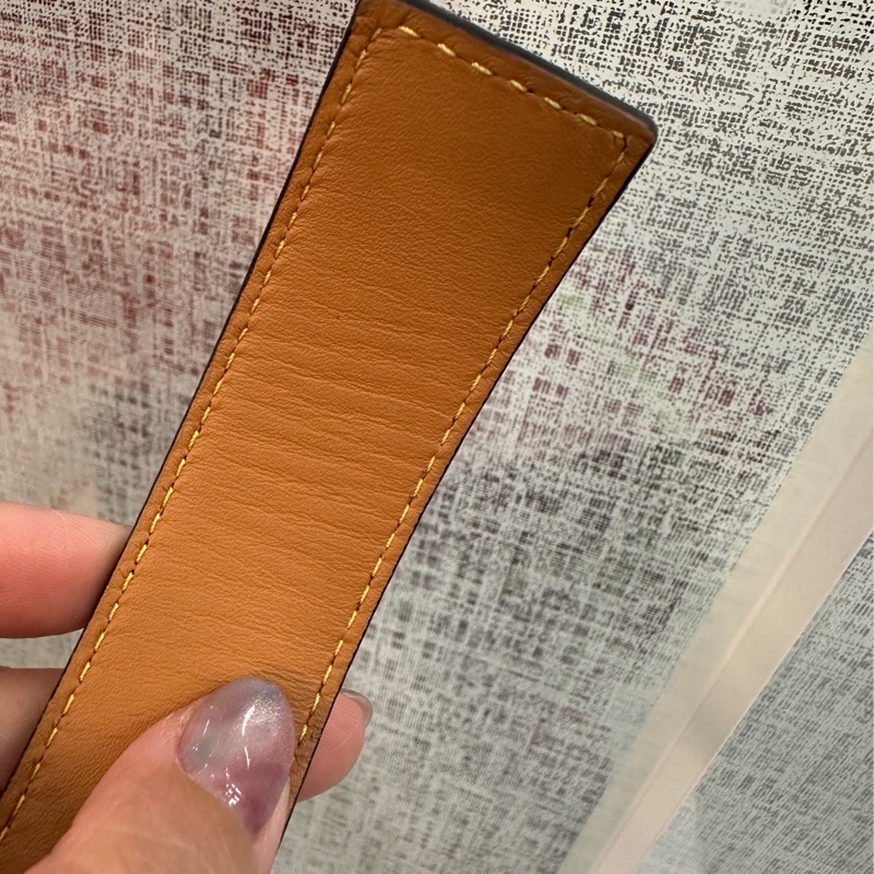 Loewe 棕色牛皮logo釦頭anagram皮帶-9