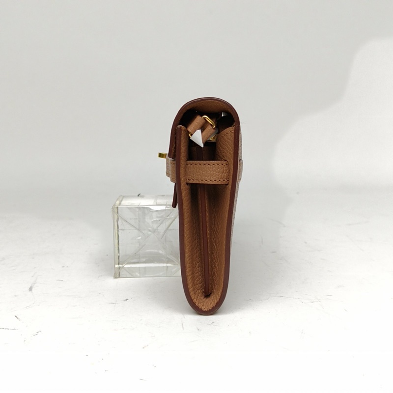 HERMES KellyLongToGo雀木色Chevre山羊皮Z刻金扣-1