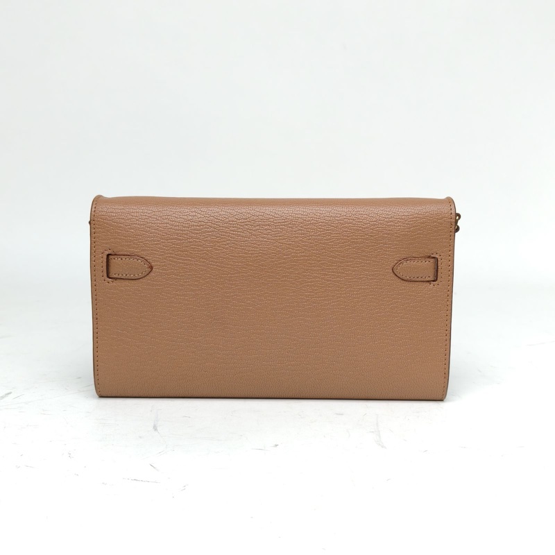 HERMES KellyLongToGo雀木色Chevre山羊皮Z刻金扣-2