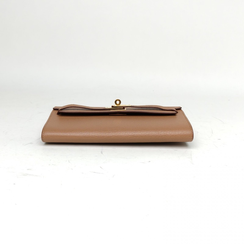 HERMES KellyLongToGo雀木色Chevre山羊皮Z刻金扣-3