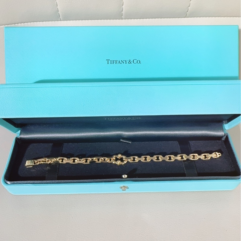 Tiffany蒂芙尼 新款 18k黃金 Makers窄式1837鏈結式手鍊-1