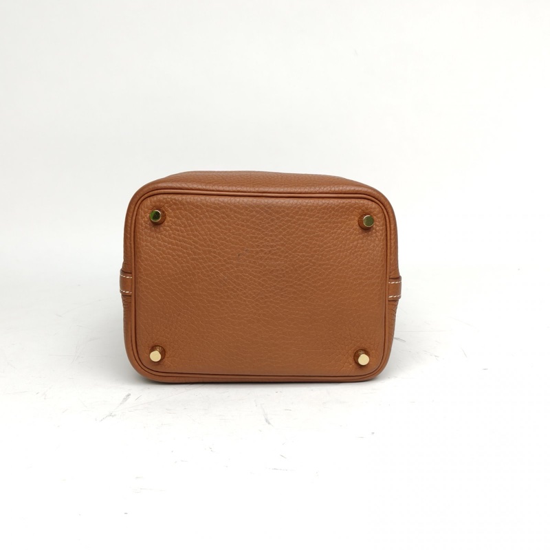 HERMES Picotin菜籃子18金棕色TC皮Z刻金扣-3