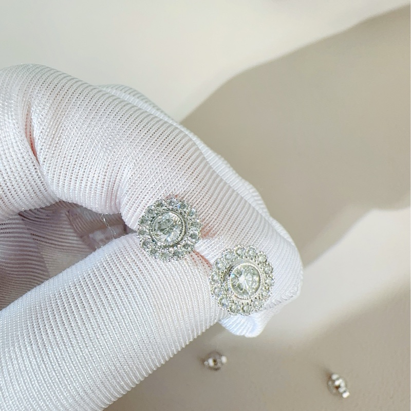 Tiffany蒂芙尼 Enchant Flower系列 PT950鉑金滿鑽花朵耳釘-3