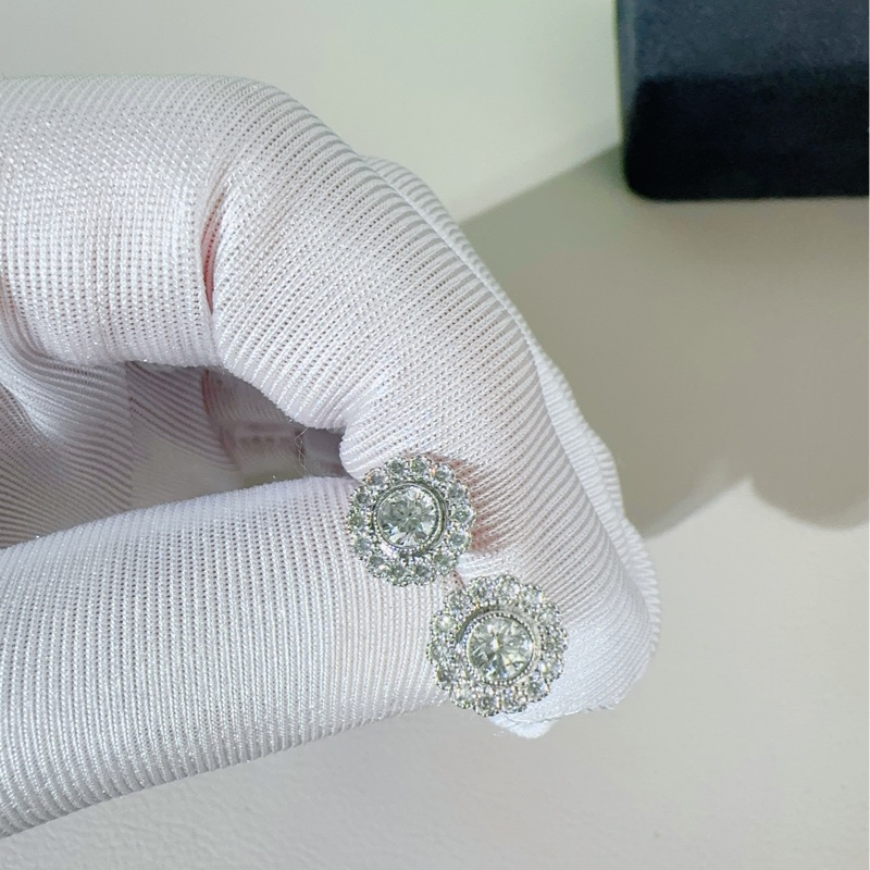 Tiffany蒂芙尼 Enchant Flower系列 PT950鉑金滿鑽花朵耳釘-4