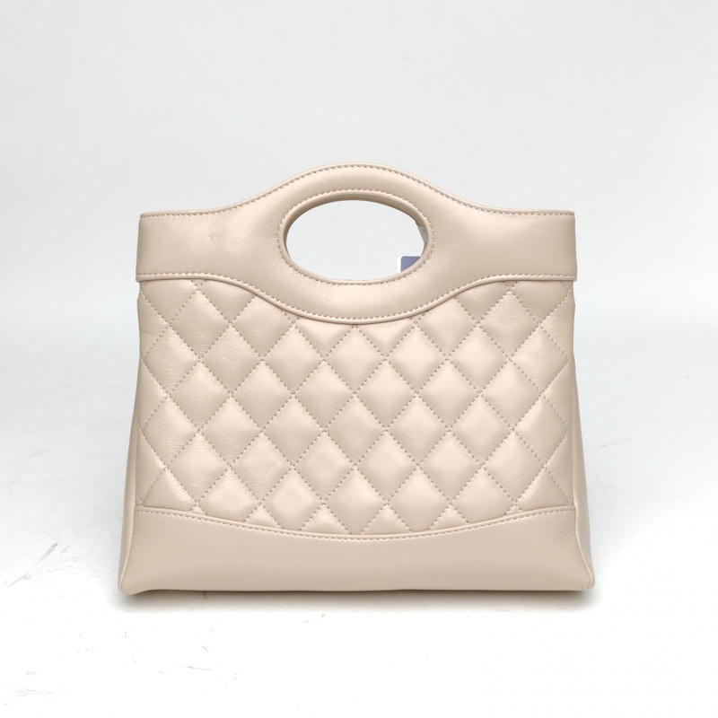 CHANEL 31BagMini22cm裸色羊皮晶片開淺金扣25P-2