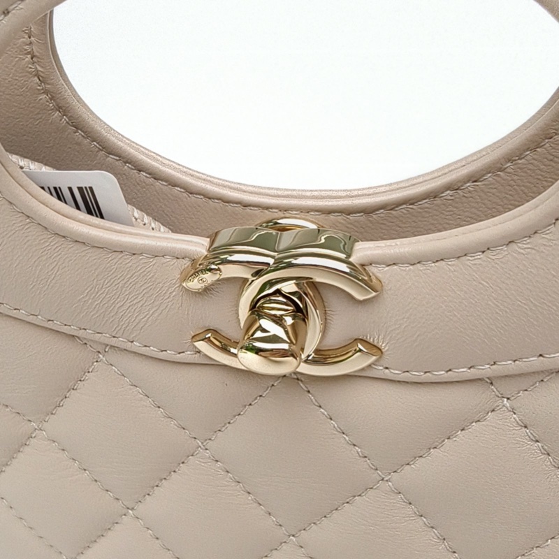 CHANEL 31BagMini22cm裸色羊皮晶片開淺金扣25P-4