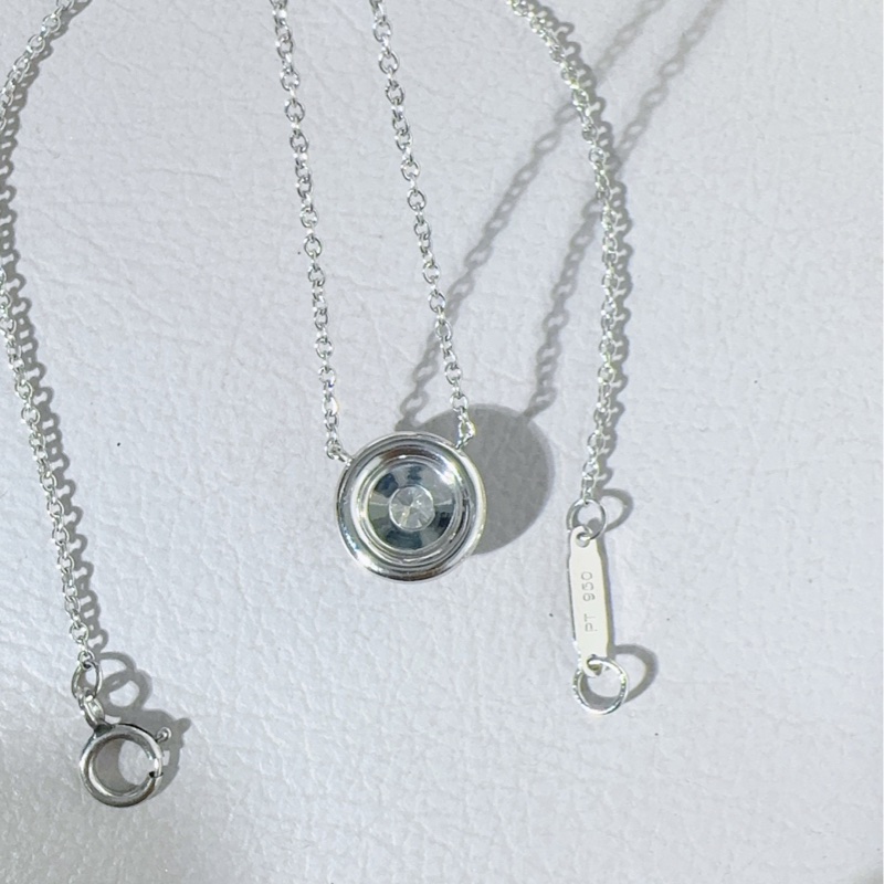 Tiffany蒂芙尼 Soleste系列 PT950鉑金圍鑲鑽 雙圈太陽花項鍊-4