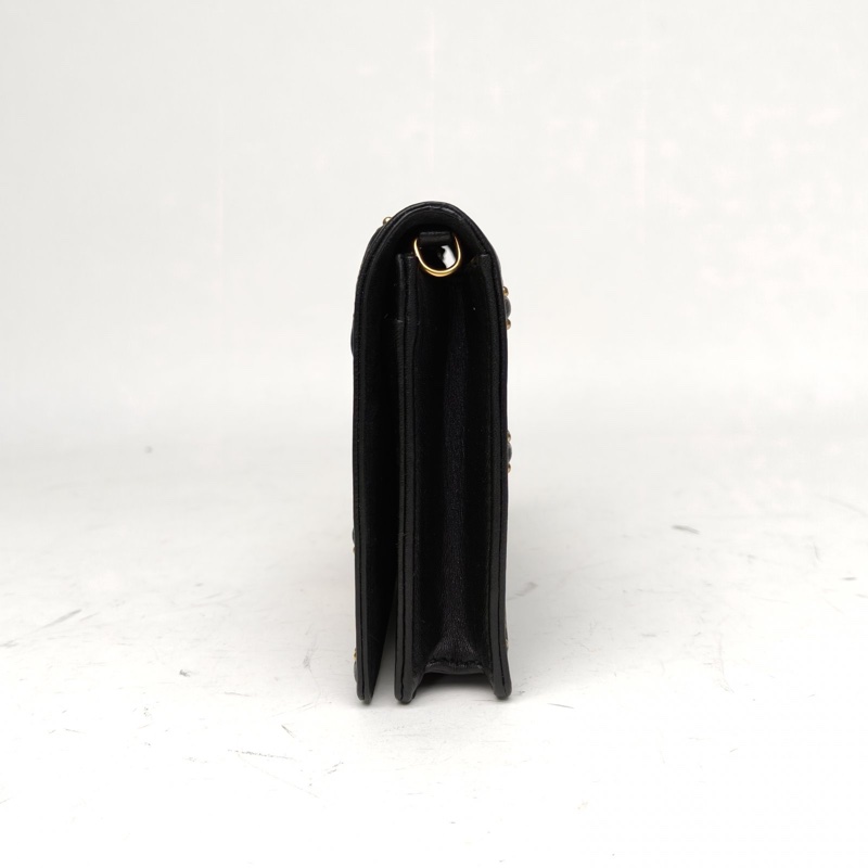 DIOR Diorama盾牌包WOC黑色羊皮金扣2017鉚釘飾面-1