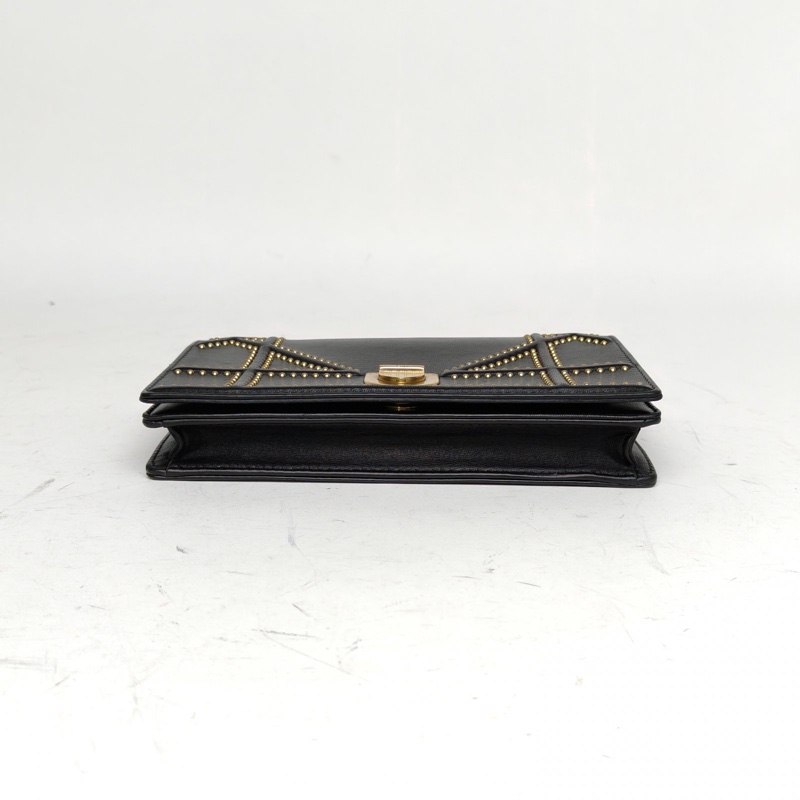 DIOR Diorama盾牌包WOC黑色羊皮金扣2017鉚釘飾面-3