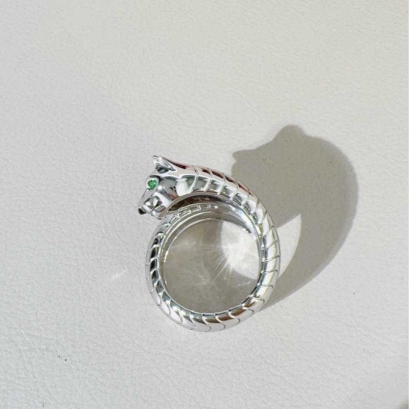 Cartier卡地亞 白金獵豹戒指,56碼-6