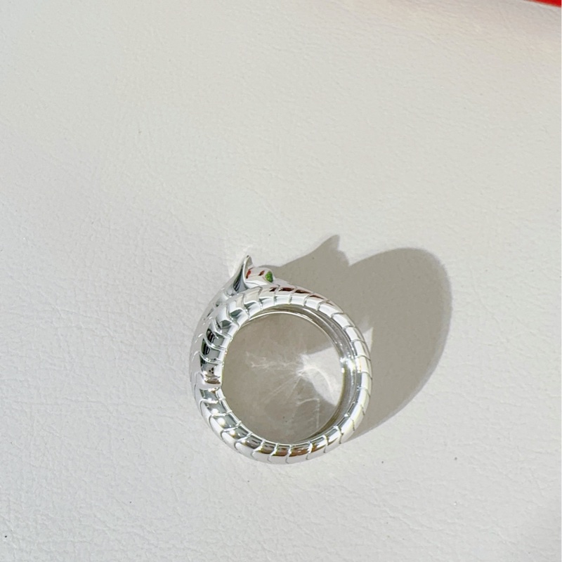 Cartier卡地亞 白金獵豹戒指,56碼-7