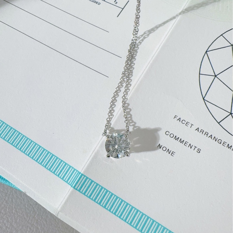 Tiffany蒂芙尼 Solitaire系列 經典款 一克拉鉑金鑽石項鍊-6