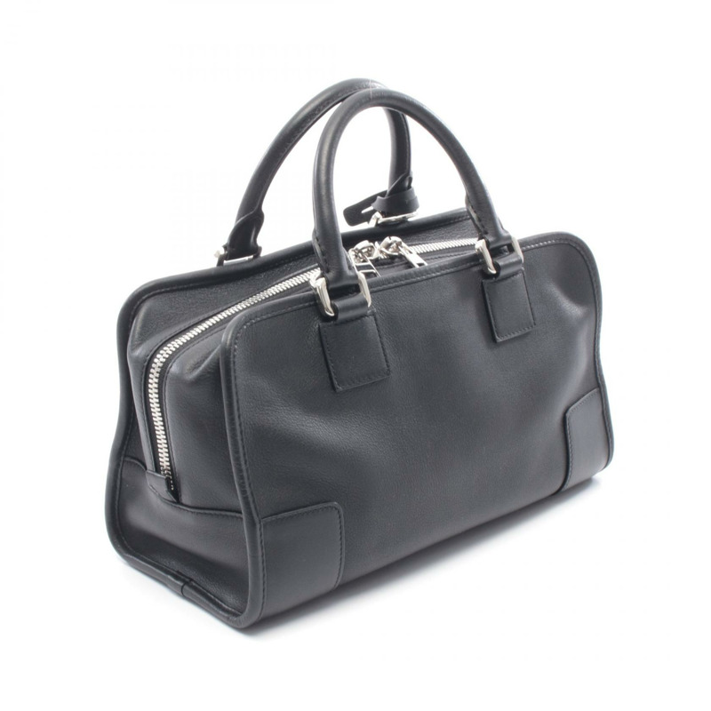 LOEWE Amazona 28 單肩斜背包 352.30.N03 黑色皮革 二手 女士-1