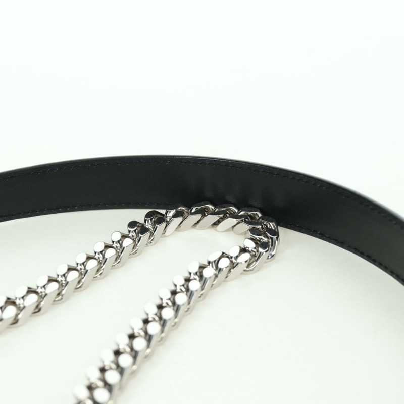 【日本直送】BURBERRY 滾軸鏈條單肩包 皮革 黑色 銀色 正品 am11155V-7