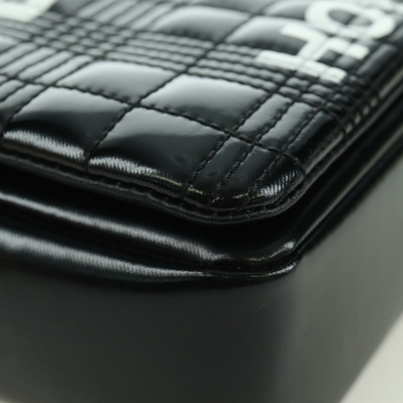 【日本直送】BURBERRY 滾軸鏈條單肩包 皮革 黑色 銀色 正品 am11155V-8