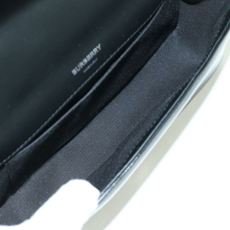 【日本直送】BURBERRY 滾軸鏈條單肩包 皮革 黑色 銀色 正品 am11155V-9