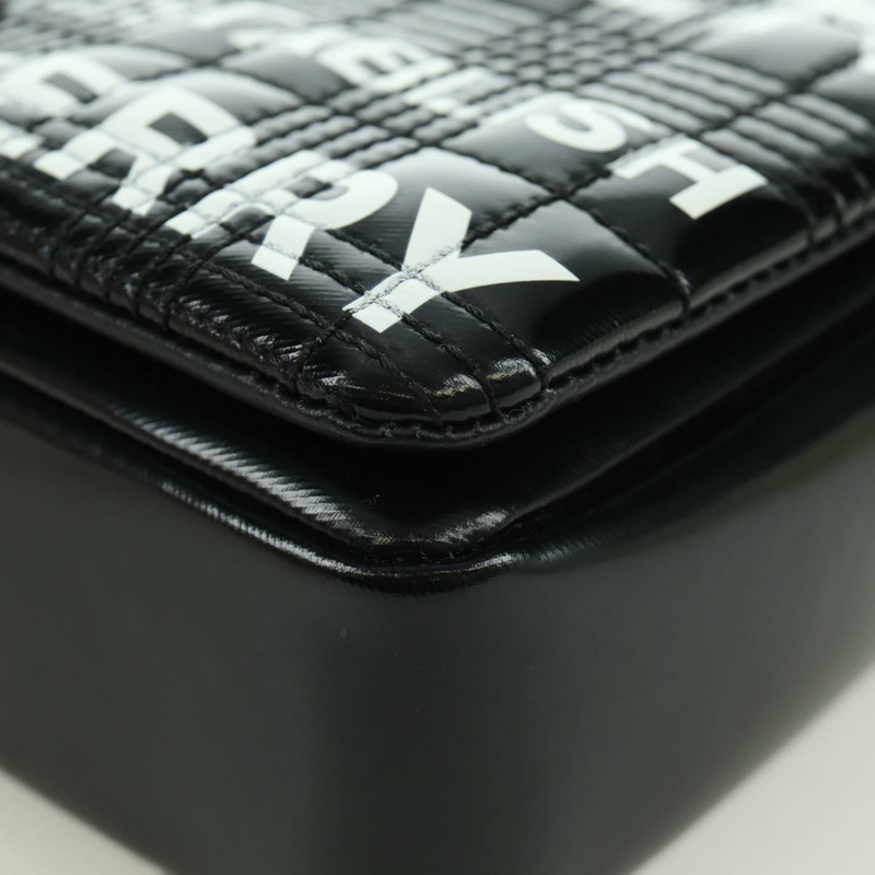 【日本直送】BURBERRY 滾軸鏈條單肩包 皮革 黑色 銀色 正品 am11155V-13