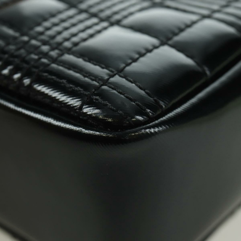 【日本直送】BURBERRY 滾軸鏈條單肩包 皮革 黑色 銀色 正品 am11155V-15