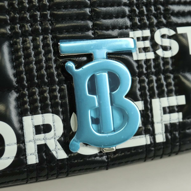 【日本直送】BURBERRY 滾軸鏈條單肩包 皮革 黑色 銀色 正品 am11155V-16