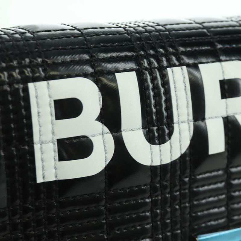 【日本直送】BURBERRY 滾軸鏈條單肩包 皮革 黑色 銀色 正品 am11155V-17