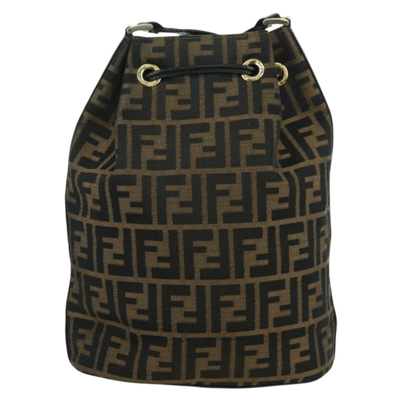 【日本直送】FENDI Zucca帆布單肩包 黑色棕色 正品 BAZ051A-1