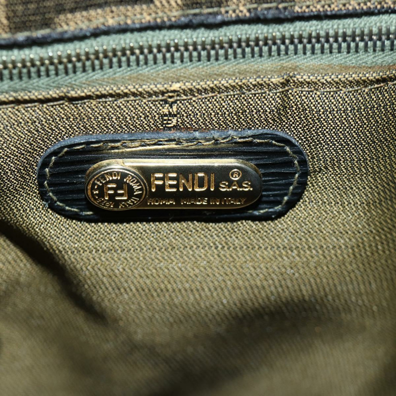 【日本直送】FENDI Zucca帆布單肩包 黑色棕色 正品 BAZ051A-10