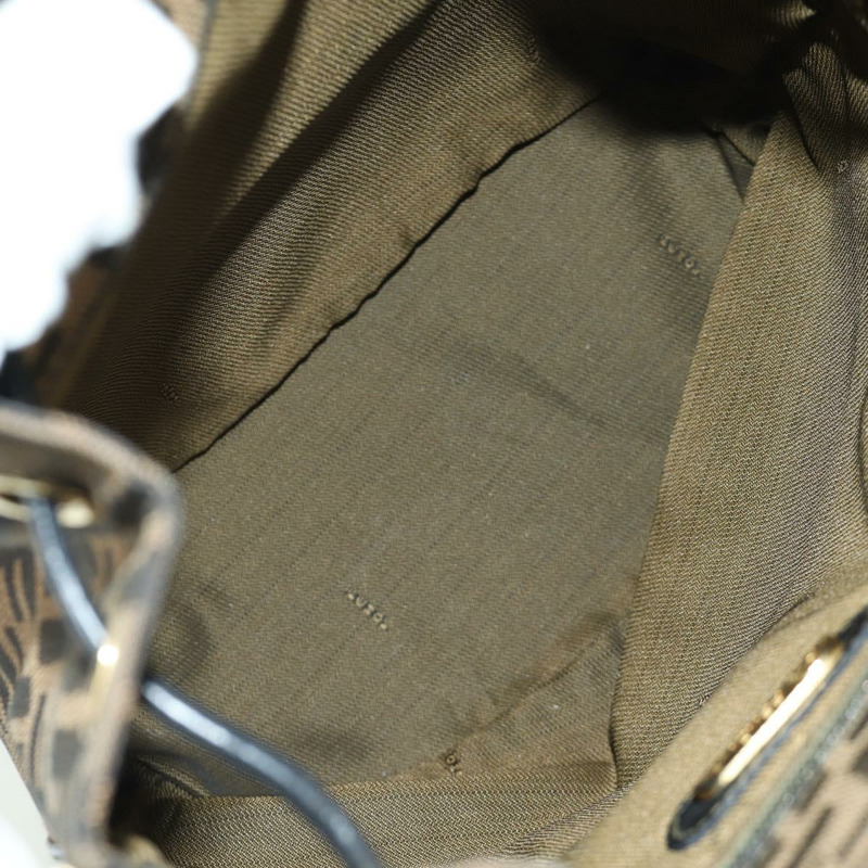 【日本直送】FENDI Zucca帆布單肩包 黑色棕色 正品 BAZ051A-11