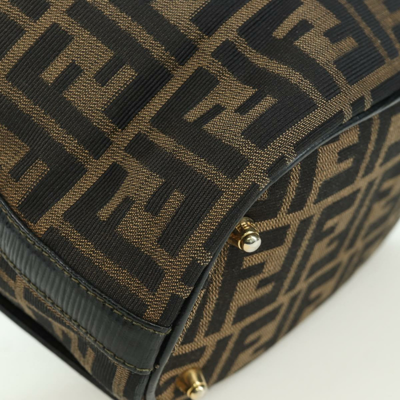 【日本直送】FENDI Zucca帆布單肩包 黑色棕色 正品 BAZ051A-15