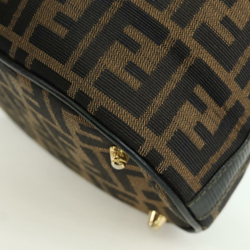 【日本直送】FENDI Zucca帆布單肩包 黑色棕色 正品 BAZ051A-16