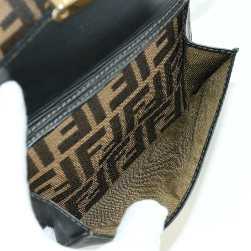 【日本直送】FENDI Zucca帆布單肩包 黑色棕色 正品 BAZ051A-19