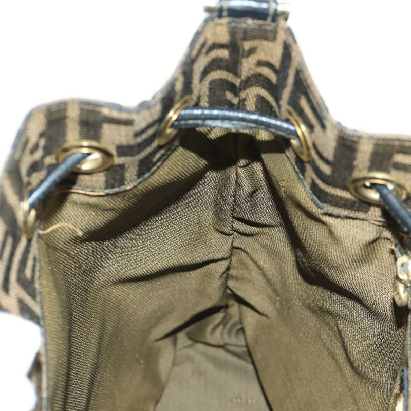 【日本直送】FENDI Zucca帆布單肩包 黑色棕色 正品 BAZ051A-20