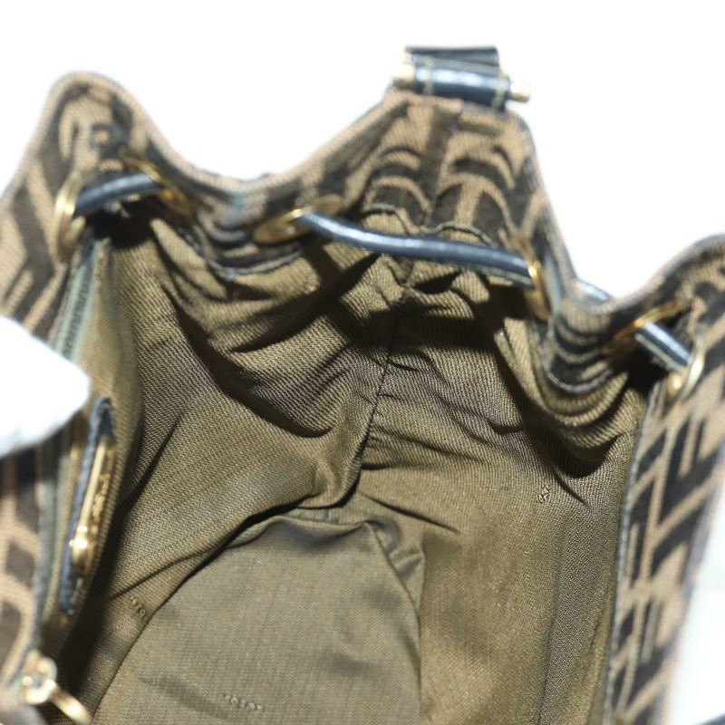 【日本直送】FENDI Zucca帆布單肩包 黑色棕色 正品 BAZ051A-21