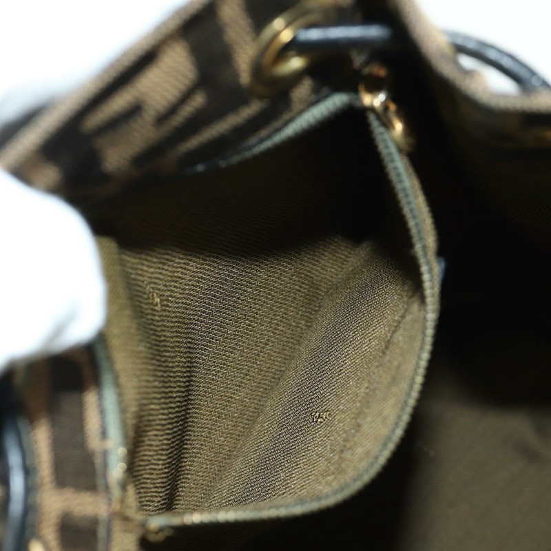 【日本直送】FENDI Zucca帆布單肩包 黑色棕色 正品 BAZ051A-23