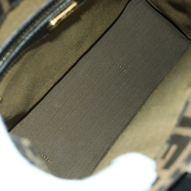 【日本直送】FENDI Zucca帆布Mamma Baguette手袋 棕色 黑色 金色 正品 BAZ583V-9