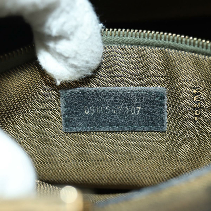 【日本直送】FENDI Zucca帆布Mamma Baguette手袋 棕色 黑色 金色 正品 BAZ583V-10