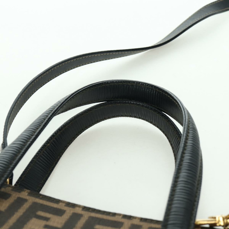 【日本直送】FENDI Zucca帆布Mamma Baguette手袋 棕色 黑色 金色 正品 BAZ583V-13