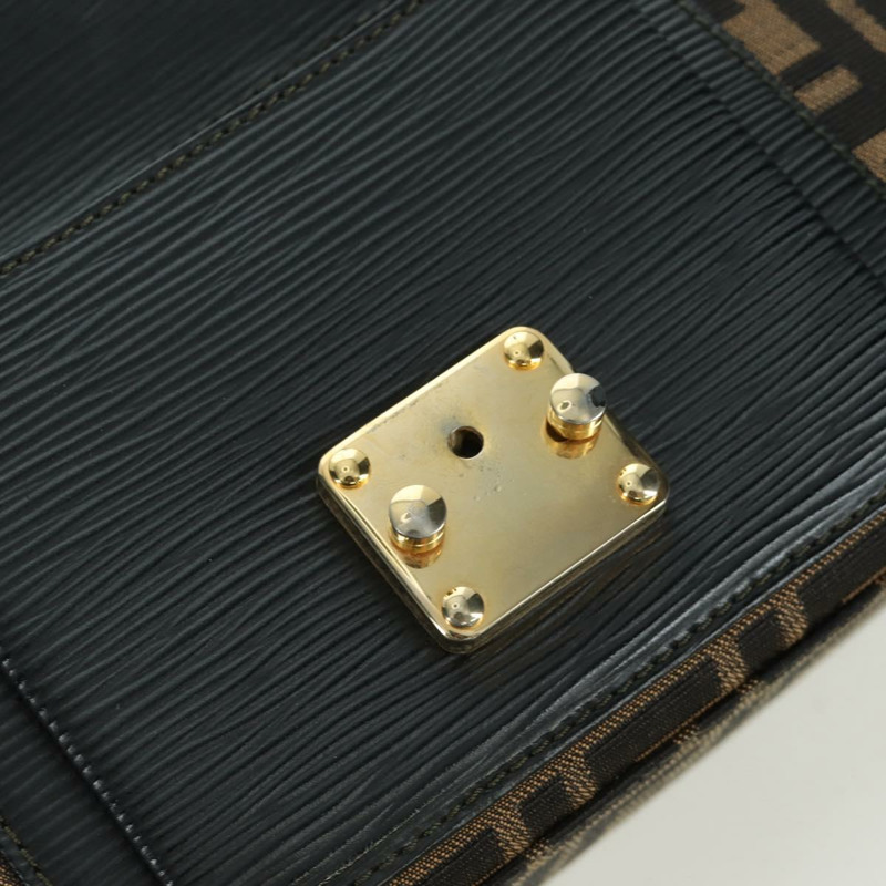 【日本直送】FENDI Zucca帆布Mamma Baguette手袋 棕色 黑色 金色 正品 BAZ583V-21