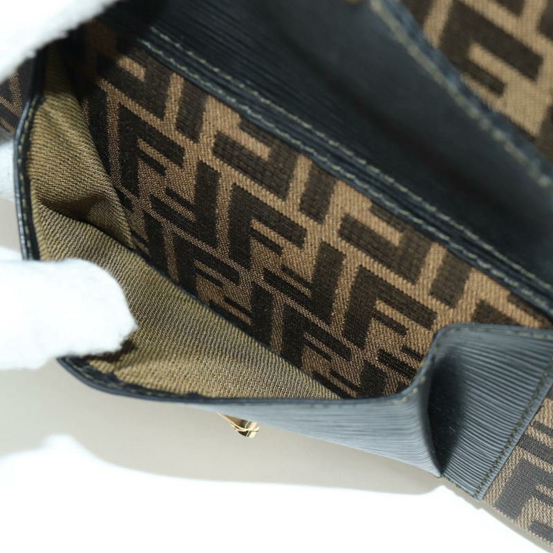 【日本直送】FENDI Zucca帆布Mamma Baguette手袋 棕色 黑色 金色 正品 BAZ583V-22